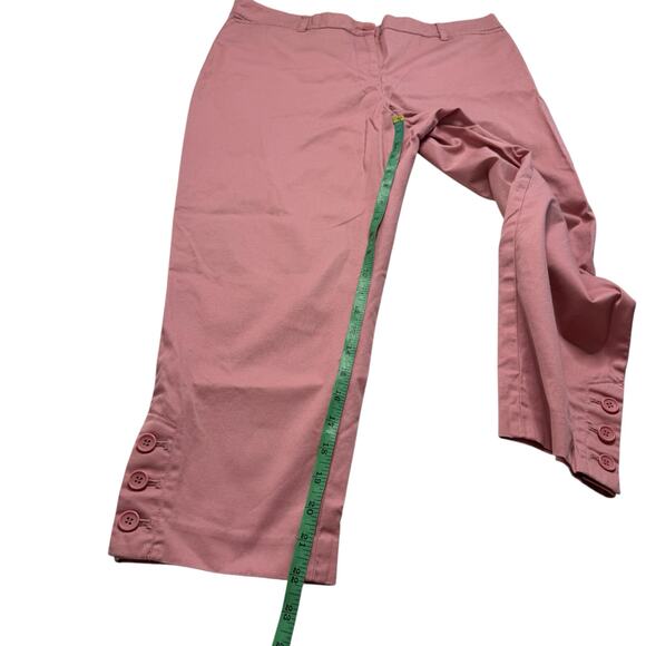 TALBOTS Perfect Crop Pink Chino Pants with Ankle Button Detail Size 10 Petite - Picture 7 of 7